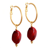 Boucles d'oreilles rocks bordeaux